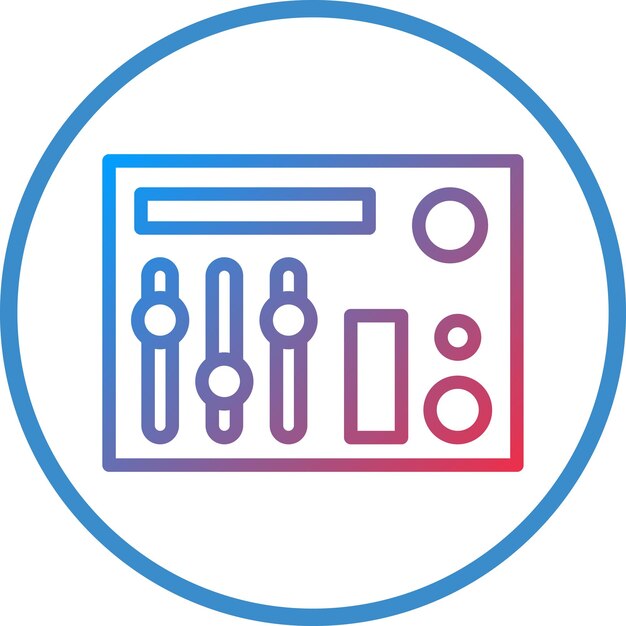 Estilo del icono de mezcla de audio de diseño vectorial