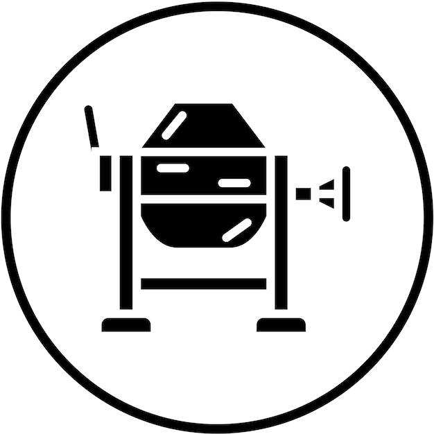 Estilo del icono del mezclador de cemento de diseño vectorial