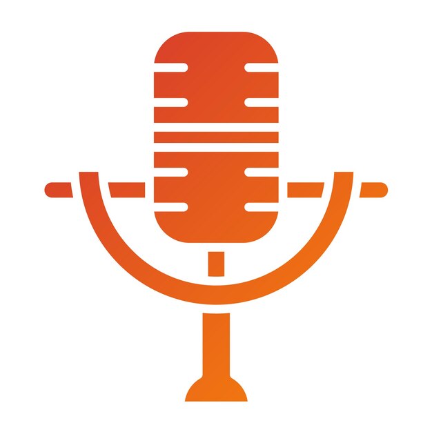 Estilo del icono del micrófono de diseño vectorial