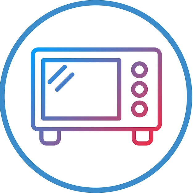 Estilo del icono de las microondas de diseño vectorial