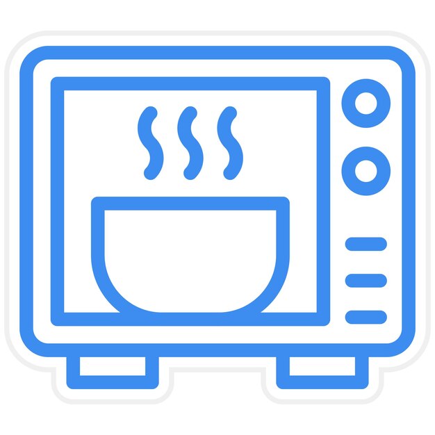 Estilo del icono de microondas de diseño vectorial