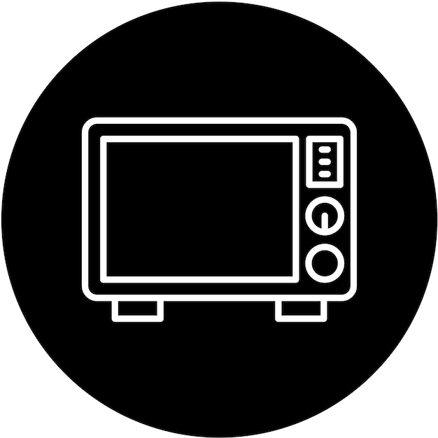 Estilo del icono de las microondas de diseño vectorial