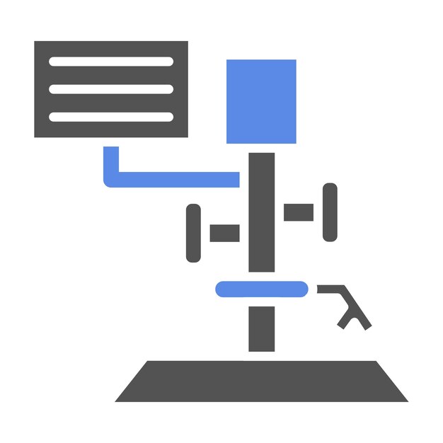 Estilo del icono del microscopio digital de diseño vectorial