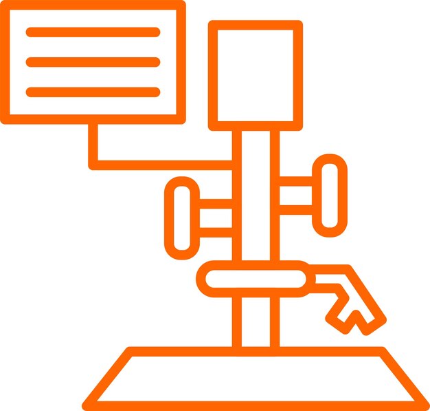 Estilo del icono del microscopio digital de diseño vectorial