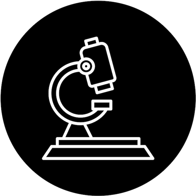 Estilo del icono del microscopio de diseño vectorial