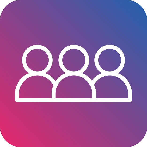 Estilo del icono del miembro del grupo de diseño vectorial