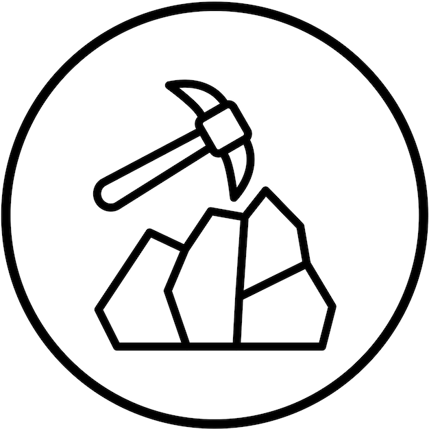 Estilo de icono de minería de diseño vectorial