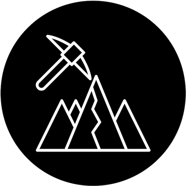 Estilo de icono de minería de diseño vectorial