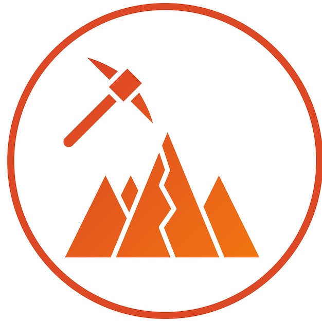 Estilo de icono de minería de diseño vectorial