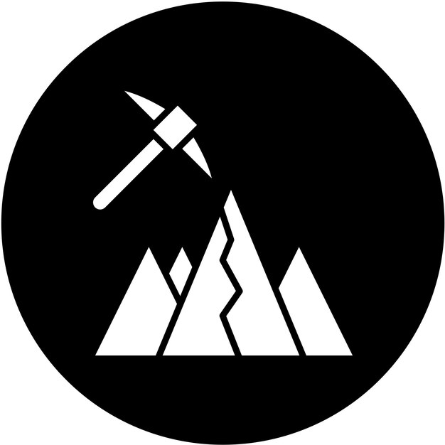Estilo de icono de minería de diseño vectorial