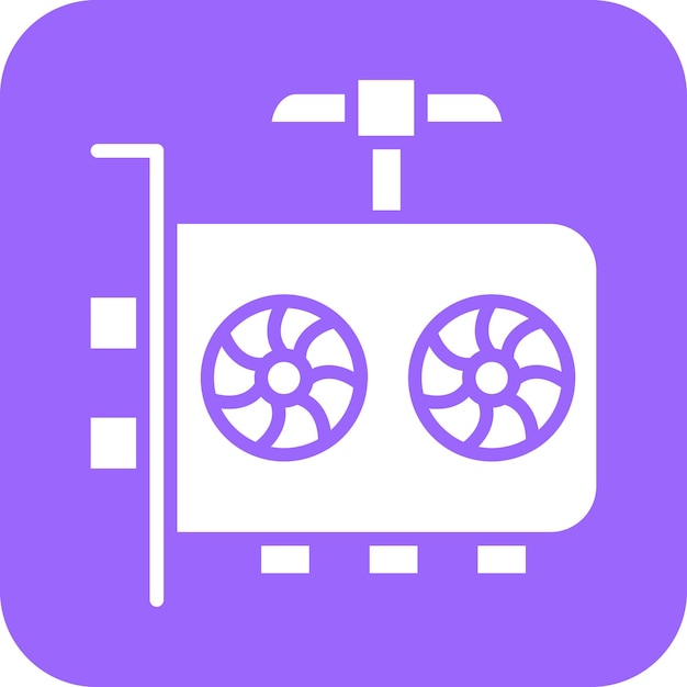 Estilo de icono de minería de GPU de diseño vectorial
