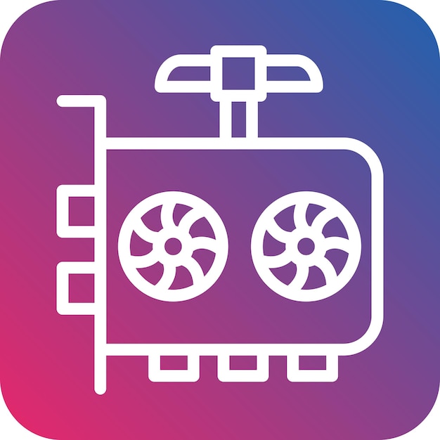 Estilo de icono de minería de GPU de diseño vectorial