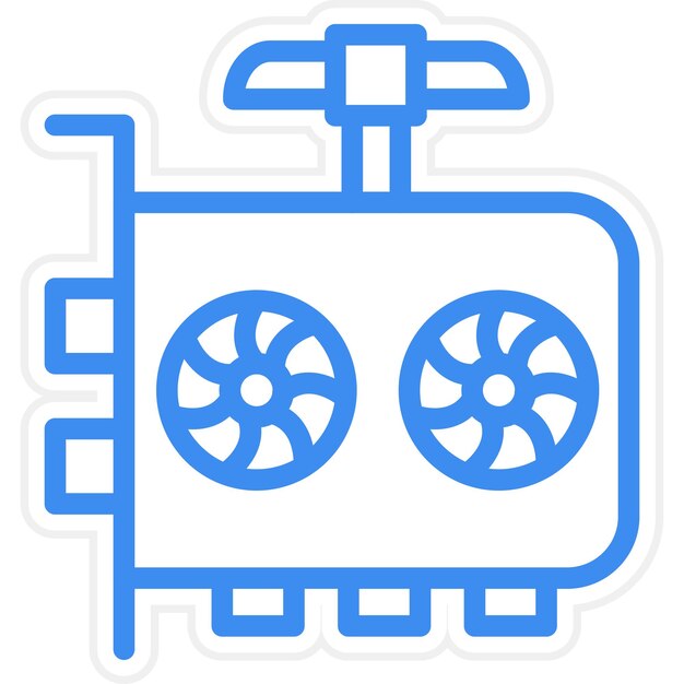 Estilo de icono de minería de GPU de diseño vectorial