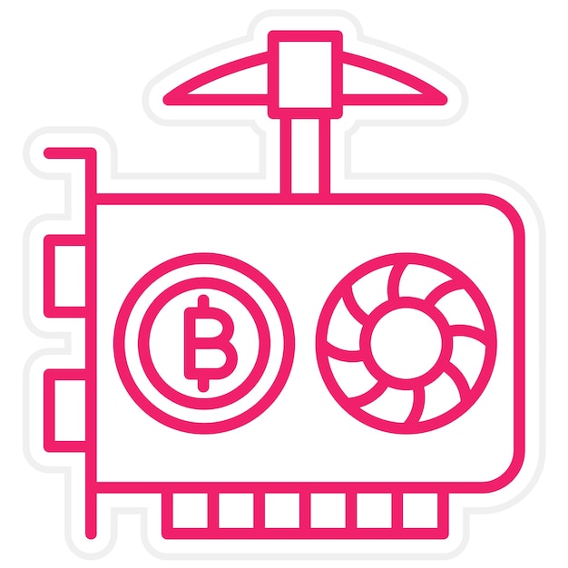 Estilo de icono de minería de GPU de diseño vectorial