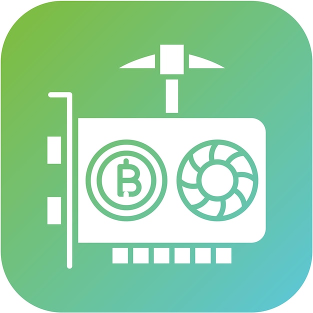 Estilo de icono de minería de GPU de diseño vectorial