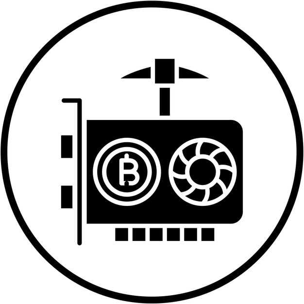 Estilo de icono de minería de GPU de diseño vectorial