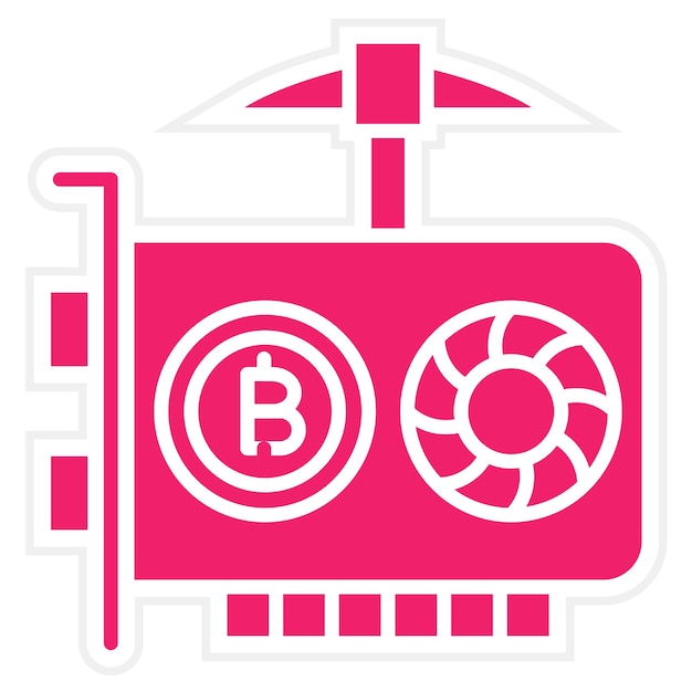Estilo de icono de minería de GPU de diseño vectorial