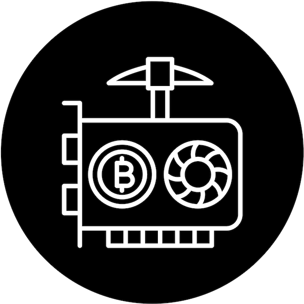 Estilo de icono de minería de GPU de diseño vectorial