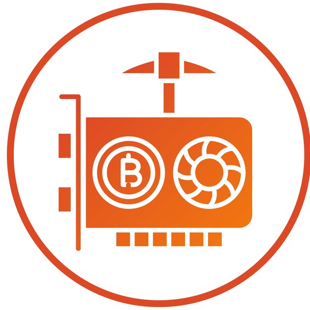 Estilo de icono de minería de GPU de diseño vectorial