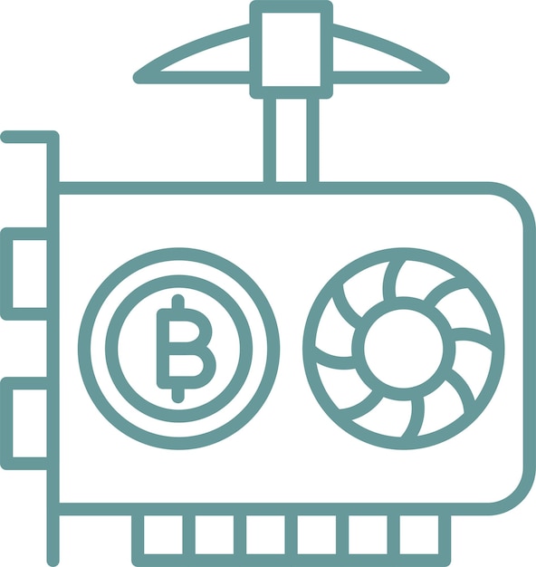 Estilo de icono de minería de GPU de diseño vectorial