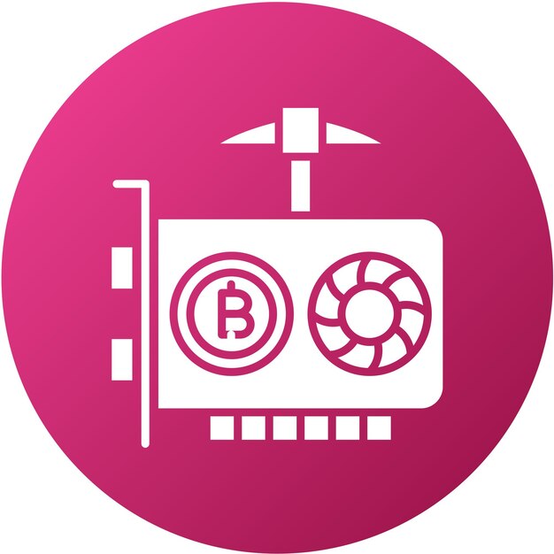 Estilo de icono de minería de GPU de diseño vectorial
