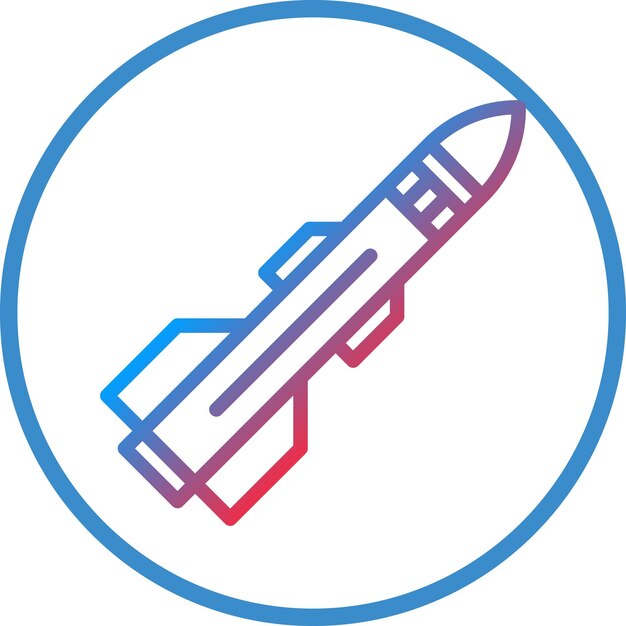 Estilo del icono del misil de diseño vectorial