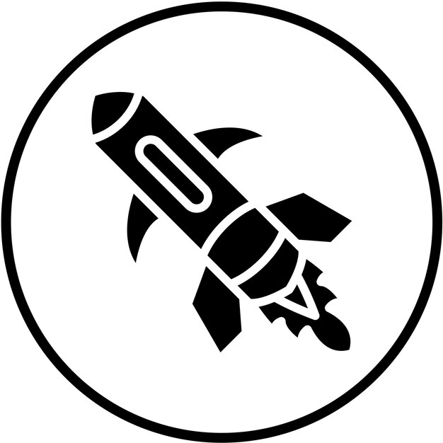 Estilo del icono del misil de diseño vectorial