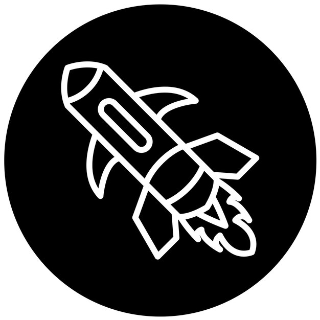 Estilo del icono del misil de diseño vectorial