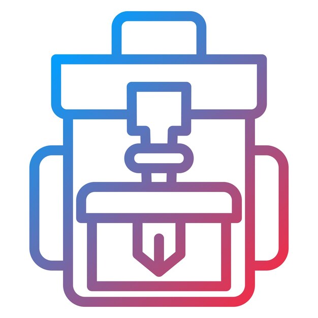 Estilo del icono de la mochila de diseño vectorial