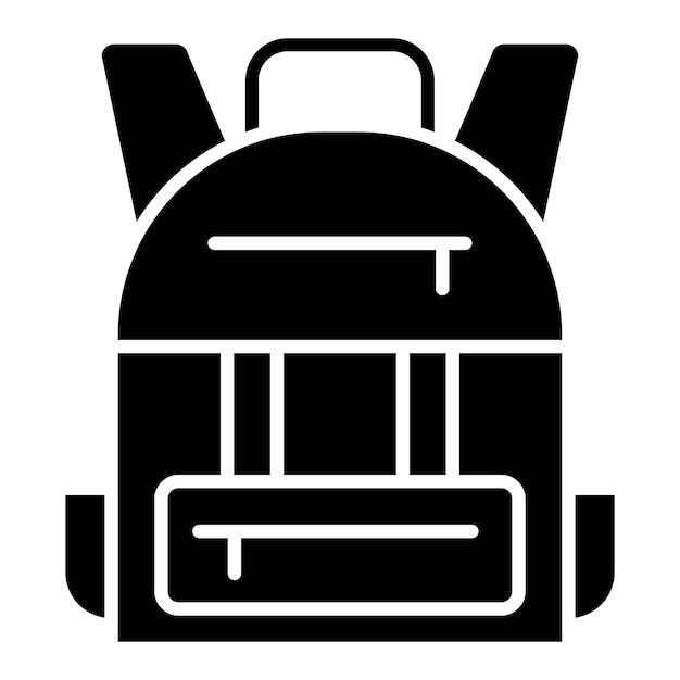 Estilo del icono de la mochila de diseño vectorial