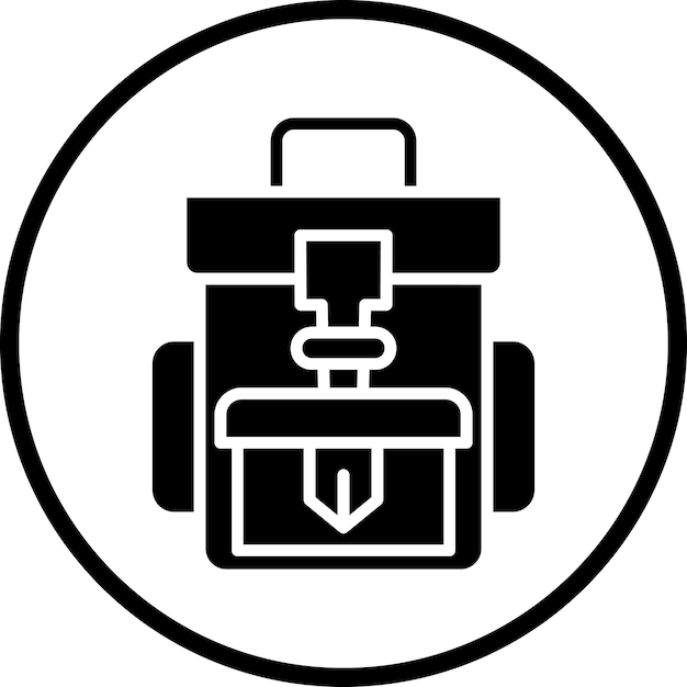 Estilo del icono de la mochila de diseño vectorial