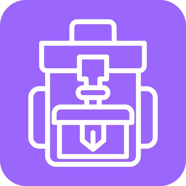 Estilo del icono de la mochila de diseño vectorial