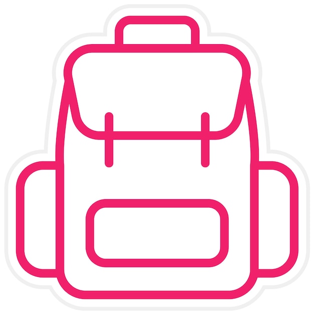 Estilo del icono de la mochila de diseño vectorial