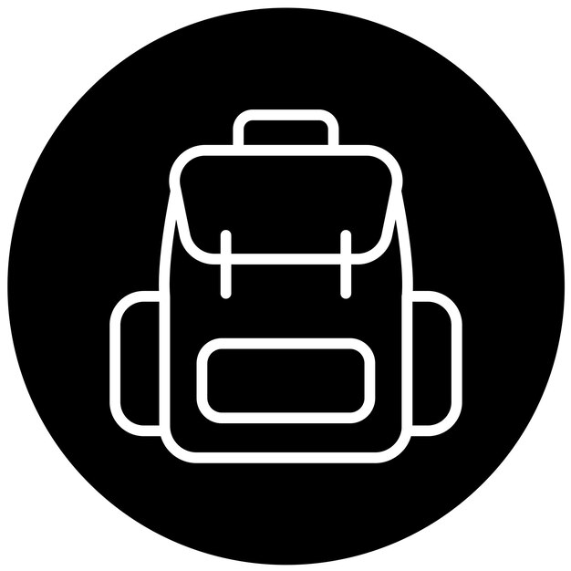 Estilo del icono de la mochila de diseño vectorial