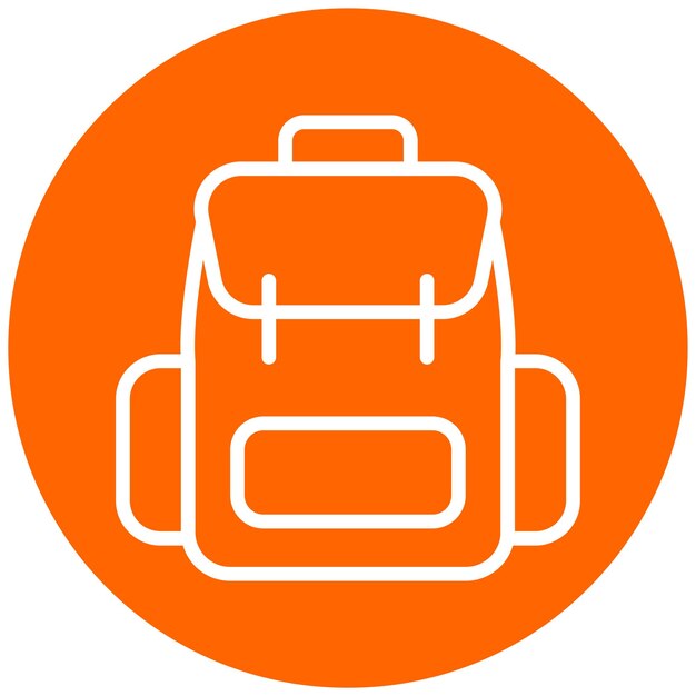 Estilo del icono de la mochila de diseño vectorial