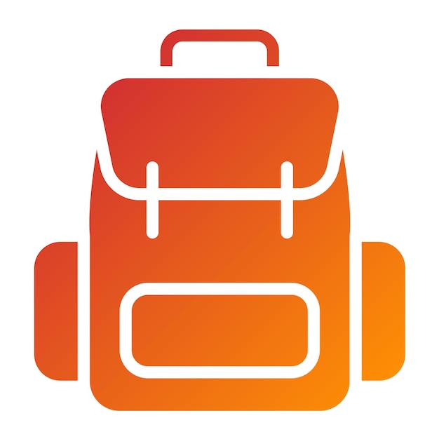 Estilo del icono de la mochila de diseño vectorial