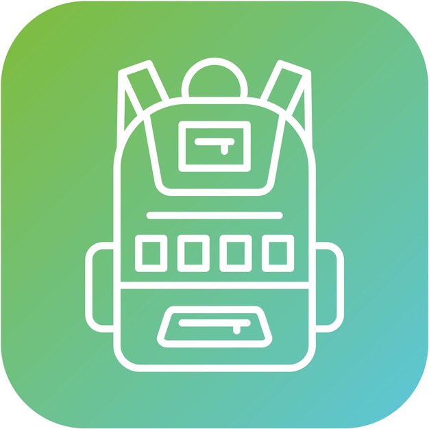 Estilo del icono de la mochila de diseño vectorial