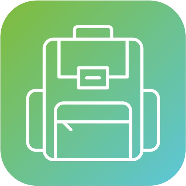 Estilo del icono de la mochila de diseño vectorial