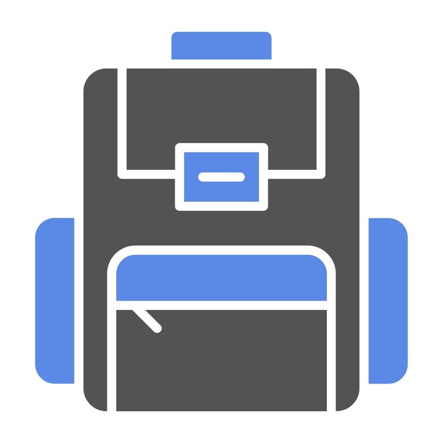Estilo del icono de la mochila de diseño vectorial