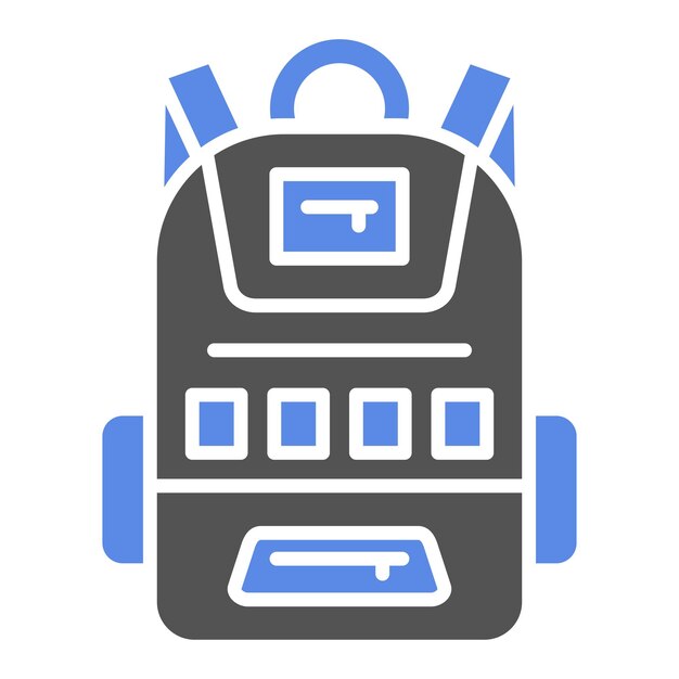 Estilo del icono de la mochila de diseño vectorial