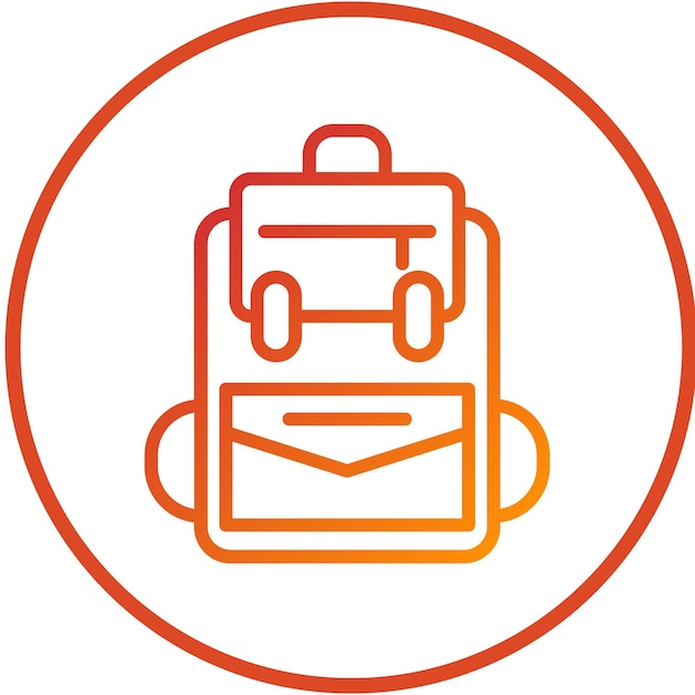 Estilo del icono de la mochila de diseño vectorial