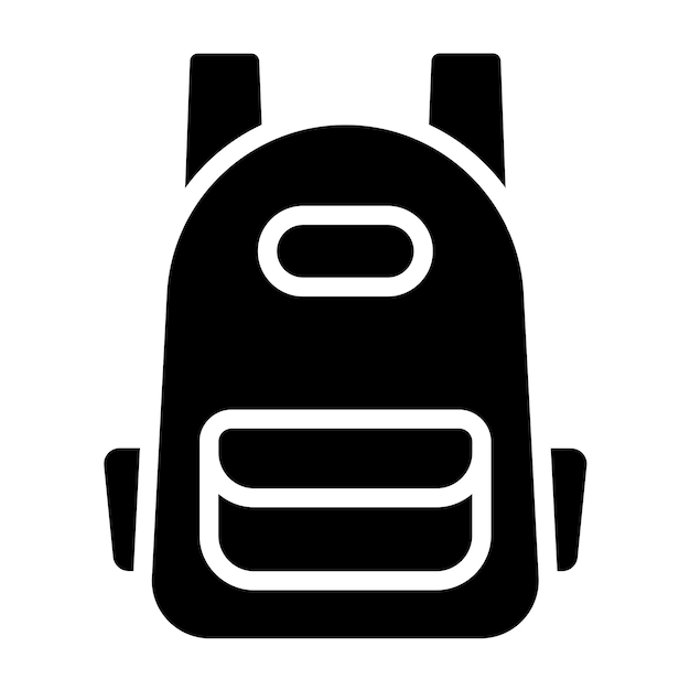Estilo del icono de la mochila de diseño vectorial