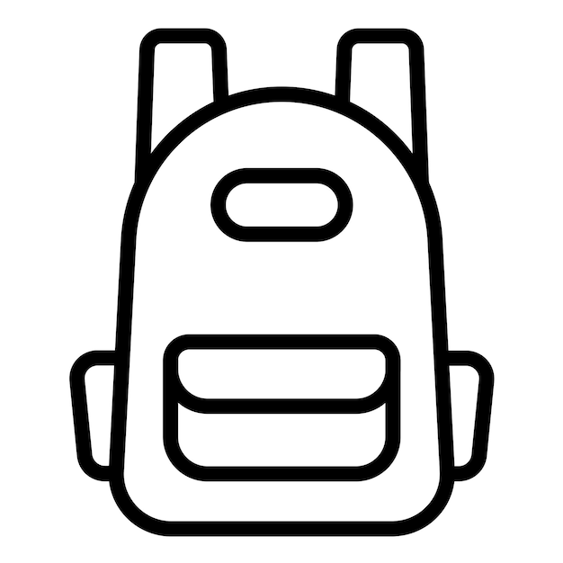 Estilo del icono de la mochila de diseño vectorial