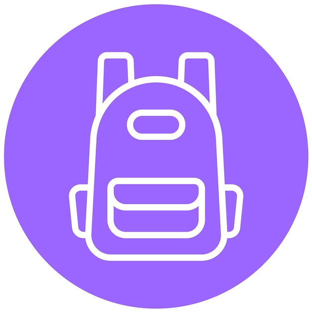 Estilo del icono de la mochila de diseño vectorial