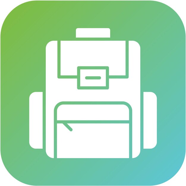 Estilo del icono de la mochila de diseño vectorial