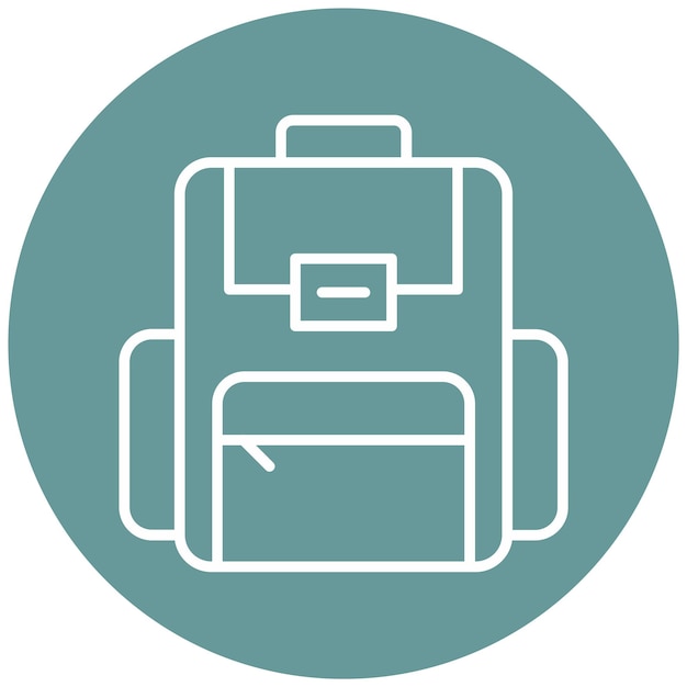 Estilo del icono de la mochila de diseño vectorial