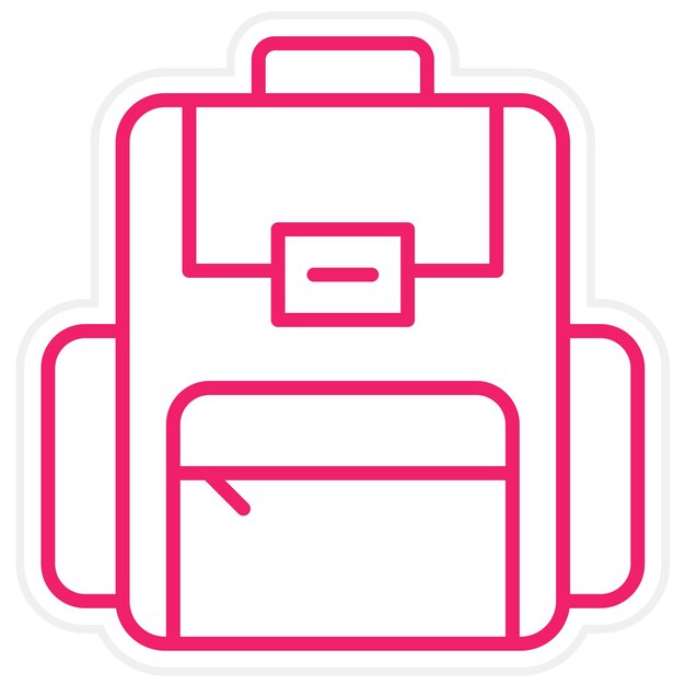 Estilo del icono de la mochila de diseño vectorial