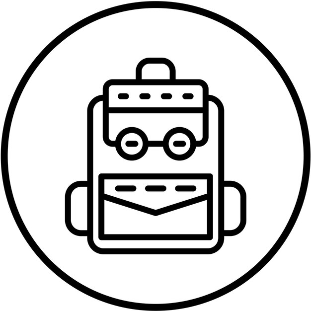 Estilo del icono de la mochila de diseño vectorial