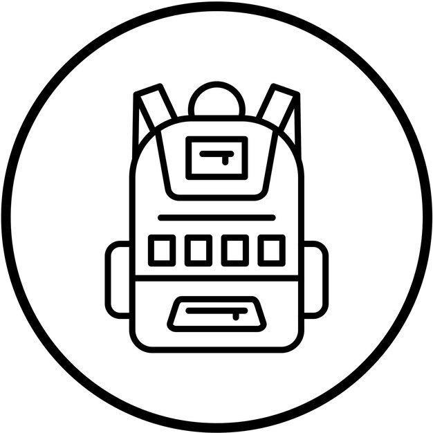 Estilo del icono de la mochila de diseño vectorial