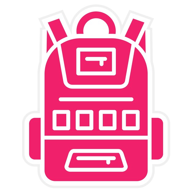Estilo del icono de la mochila de diseño vectorial